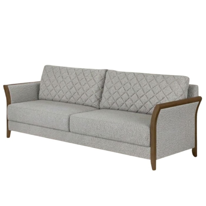 Sofa 2 Lugares Ambar 165 cm Braços Pes Em Madeira Boucle TCE 1018 MOLL