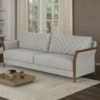 Sofa 2 Lugares Ambar 165 cm Braços Pes Em Madeira Boucle TCE 1018 MOLL