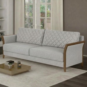 Sofa 2 Lugares Ambar 165 cm Braços Pes Em Madeira Boucle TCE 1018 MOLL