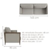 Sofa 2 Lugares Ambar 165 cm Braços Pes Em Madeira Boucle TCE 1018 MOLL