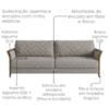 Sofa 2 Lugares Ambar 165 cm Braços Pes Em Madeira Boucle TCE 1018 MOLL