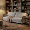 Sofa 2 Lugares Ambar 165 cm Braços Pes Em Madeira Boucle TCE 1018 MOLL