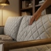 Sofa 2 Lugares Ambar 165 cm Braços Pes Em Madeira Boucle TCE 1018 MOLL