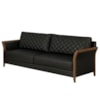 Sofa 2 Lugares Ambar 165 cm Braços Pes Em Madeira Courino TCS 724 MOLL