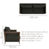 Sofa 2 Lugares Ambar 165 cm Braços Pes Em Madeira Courino TCS 724 MOLL