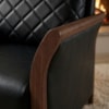 Sofa 2 Lugares Ambar 165 cm Braços Pes Em Madeira Courino TCS 724 MOLL