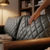 Sofa 2 Lugares Ambar 165 cm Braços Pes Em Madeira Courino TCS 724 MOLL