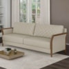 Sofa 2 Lugares Ambar 165 cm Braços Pes Em Madeira Courino TCS 725 MOLL