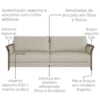 Sofa 2 Lugares Ambar 165 cm Braços Pes Em Madeira Courino TCS 725 MOLL