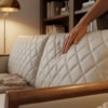 Sofa 2 Lugares Ambar 165 cm Braços Pes Em Madeira Courino TCS 725 MOLL