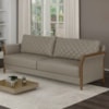 Sofa 2 Lugares Ambar 165 cm Braços Pes Em Madeira Courino TCS 726 MOLL