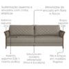 Sofa 2 Lugares Ambar 165 cm Braços Pes Em Madeira Courino TCS 726 MOLL