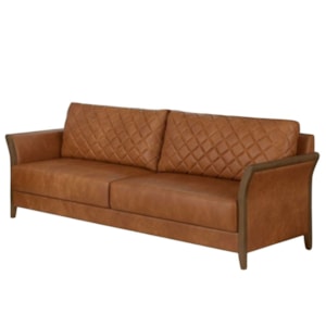 Sofa 2 Lugares Ambar 165 cm Braços Pes Em Madeira Courino TCS 727 MOLL