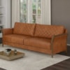 Sofa 2 Lugares Ambar 165 cm Braços Pes Em Madeira Courino TCS 727 MOLL