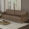 Sofa 2 Lugares Ambar 165 cm Braços Pes Em Madeira Courino TCS 729 MOLL