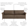 Sofa 2 Lugares Ambar 165 cm Braços Pes Em Madeira Courino TCS 729 MOLL
