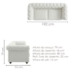 Sofa 2 Lugares Capitone Acorde 190 cm Pes MDF Boucle TCE 1010 MOLL