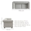 Sofa 2 Lugares Capitone Acorde 190 cm Pes MDF Boucle TCE 1018 MOLL