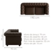 Sofa 2 Lugares Capitone Acorde 190 cm Pes MDF Courino TCS 721 MOLL