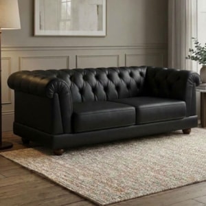 Sofa 2 Lugares Capitone Acorde 190 cm Pes MDF Courino TCS 724 MOLL