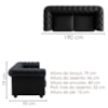 Sofa 2 Lugares Capitone Acorde 190 cm Pes MDF Courino TCS 724 MOLL