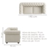 Sofa 2 Lugares Capitone Acorde 190 cm Pes MDF Courino TCS 725 MOLL