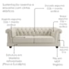 Sofa 2 Lugares Capitone Acorde 190 cm Pes MDF Courino TCS 725 MOLL