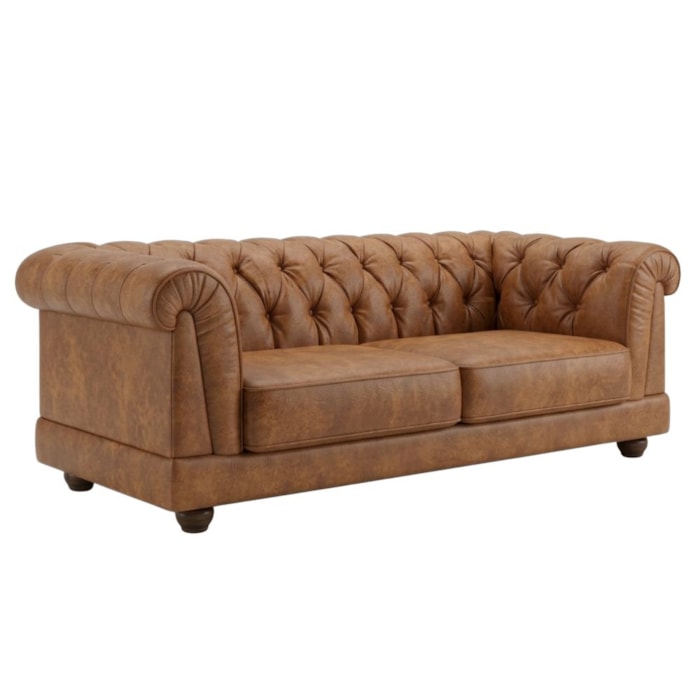Sofa 2 Lugares Capitone Acorde 190 cm Pes MDF Courino TCS 727 MOLL