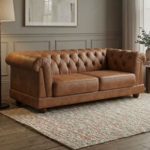Sofa 2 Lugares Capitone Acorde 190 cm Pes MDF Courino TCS 727 MOLL
