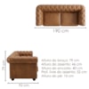 Sofa 2 Lugares Capitone Acorde 190 cm Pes MDF Courino TCS 727 MOLL