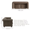 Sofa 2 Lugares Capitone Acorde 190 cm Pes MDF Courino TCS 729 MOLL