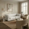 Sofa 2 Lugares Capitone Acorde 190 cm Pes MDF Linho TCS 701 MOLL