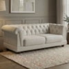 Sofa 2 Lugares Capitone Acorde 190 cm Pes MDF Linho TCS 701 MOLL