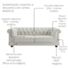 Sofa 2 Lugares Capitone Acorde 190 cm Pes MDF Linho TCS 701 MOLL