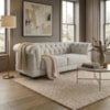 Sofa 2 Lugares Capitone Acorde 190 cm Pes MDF Linho TCS 701 MOLL
