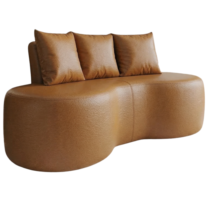 Sofa 2 Lugares Organico 160 cm Ibiza Corino Caramelo Vazzano