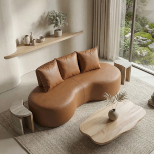 Sofa 2 Lugares Organico 160 cm Ibiza Corino Caramelo Vazzano