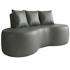Sofa 2 Lugares Organico 160 cm Ibiza Corino Cinza Vazzano