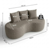 Sofa 2 Lugares Organico 160 cm Ibiza Linho Grey Vazzano