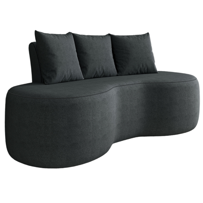 Sofa 2 Lugares Organico Ibiza 160 cm Boucle Carbon Vazzano