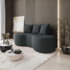 Sofa 2 Lugares Organico Ibiza 160 cm Boucle Carbon Vazzano