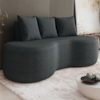 Sofa 2 Lugares Organico Ibiza 160 cm Boucle Carbon Vazzano
