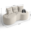 Sofa 2 Lugares Organico Ibiza 160 cm Boucle Cru Vazzano