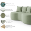 Sofa 2 Lugares Organico Ibiza 160 cm Boucle Green Vazzano