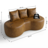 Sofa 2 Lugares Organico Ibiza 160 cm Corino Caramelo Vazzano