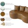 Sofa 2 Lugares Organico Ibiza 160 cm Corino Caramelo Vazzano