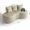 Sofa 2 Lugares Organico Ibiza 160 cm Corino Cobalto Vazzano
