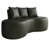 Sofa 2 Lugares Organico Ibiza 160 cm Corino Preto Vazzano