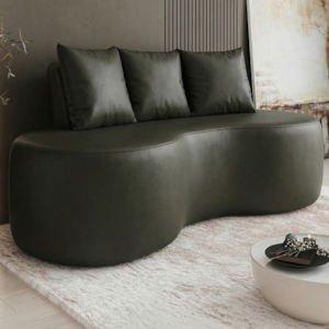 Sofa 2 Lugares Organico Ibiza 160 cm Corino Preto Vazzano