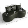 Sofa 2 Lugares Organico Ibiza 160 cm Corino Preto Vazzano